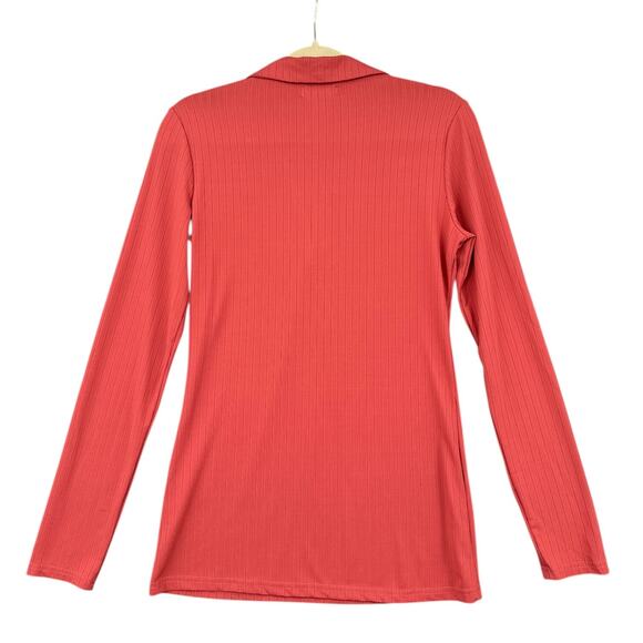For G and PL Coral Long Sleeve Ribbed Button Placket Collared Polo Shirt Small - Picture 2 of 7